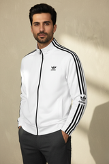 ADS 3-Stripes Terry Men Zipper Upper White