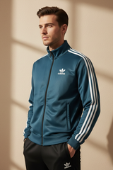 ADS 3-Stripes Terry Men Zipper Upper Navy